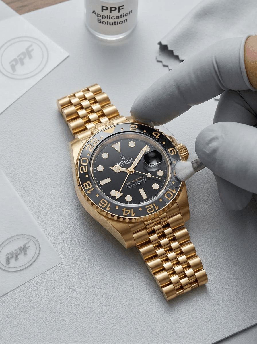 Rolex GMT-Master II case shielded by TimeShield film